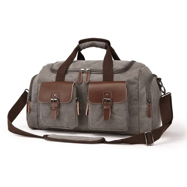 Canvas Leather Travel Bag