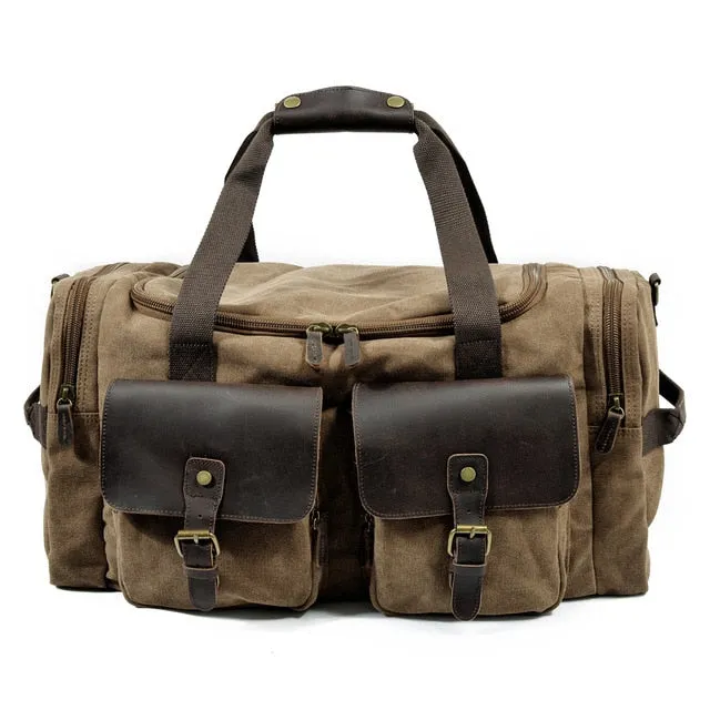 Canvas Leather Travel Bag