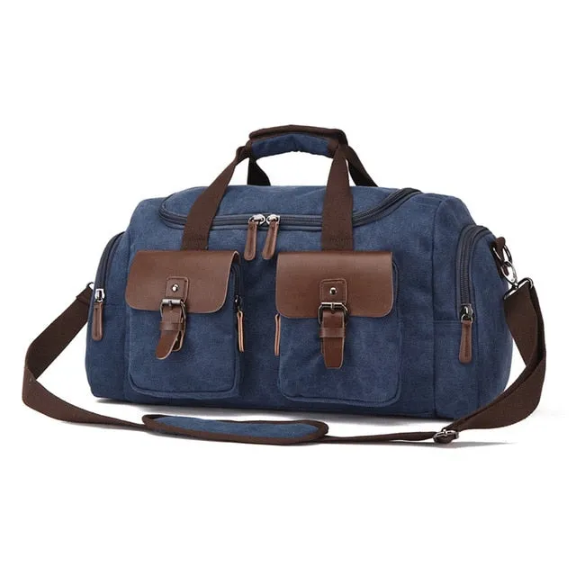 Canvas Leather Travel Bag