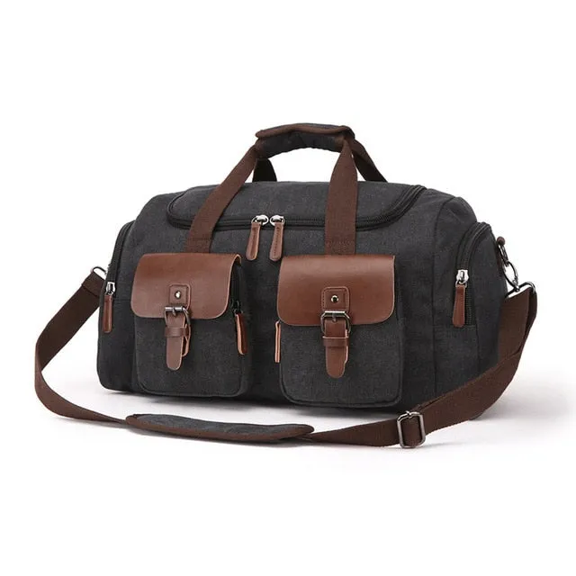 Canvas Leather Travel Bag