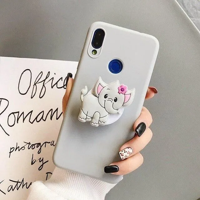 Cartoon Cute Animal Bracket Phone Case With Holder