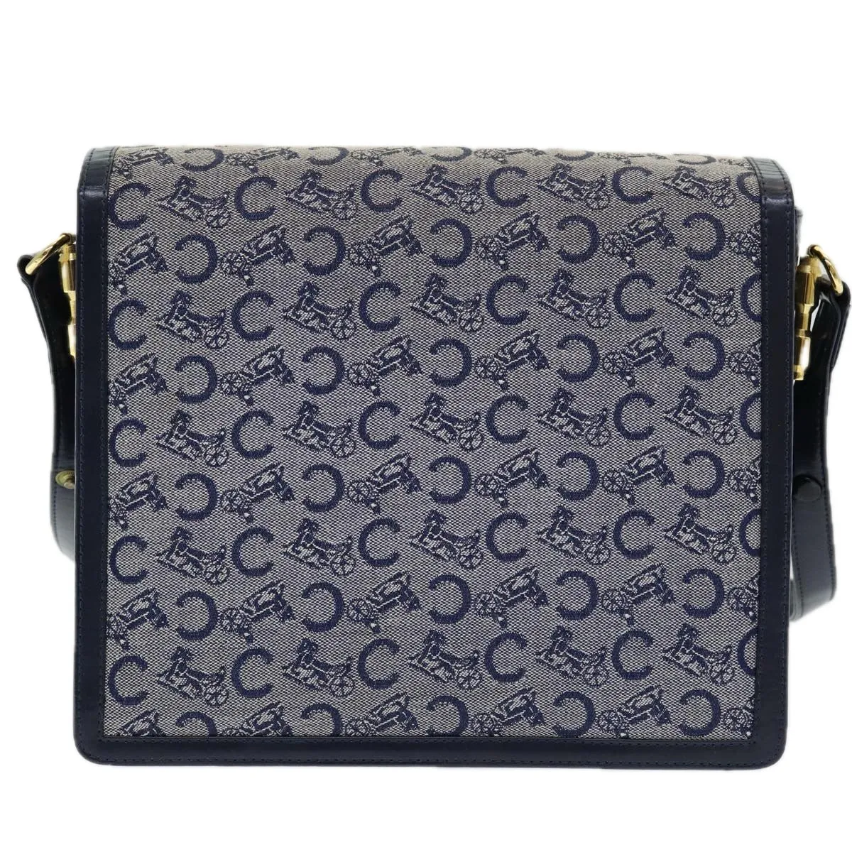 CELINE C Sulky Shoulder Bag Canvas Navy Auth ar12162