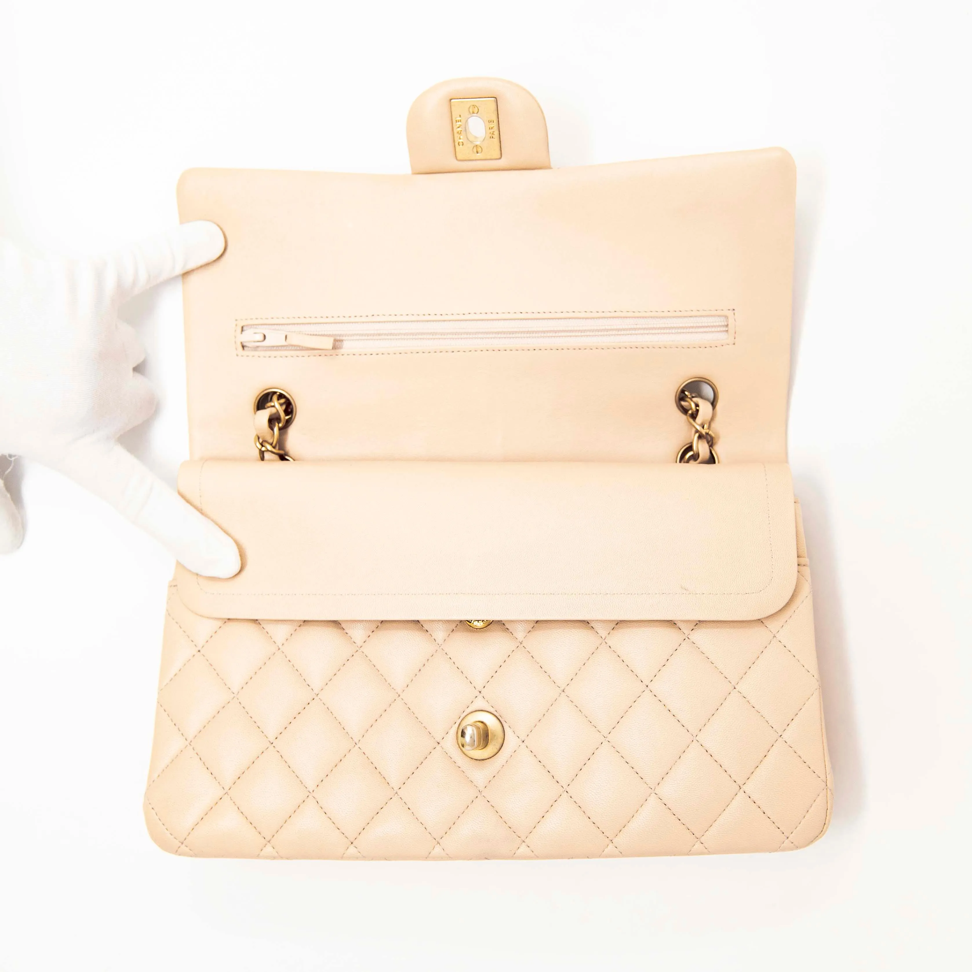 Chanel Beige Medium Classic Flap