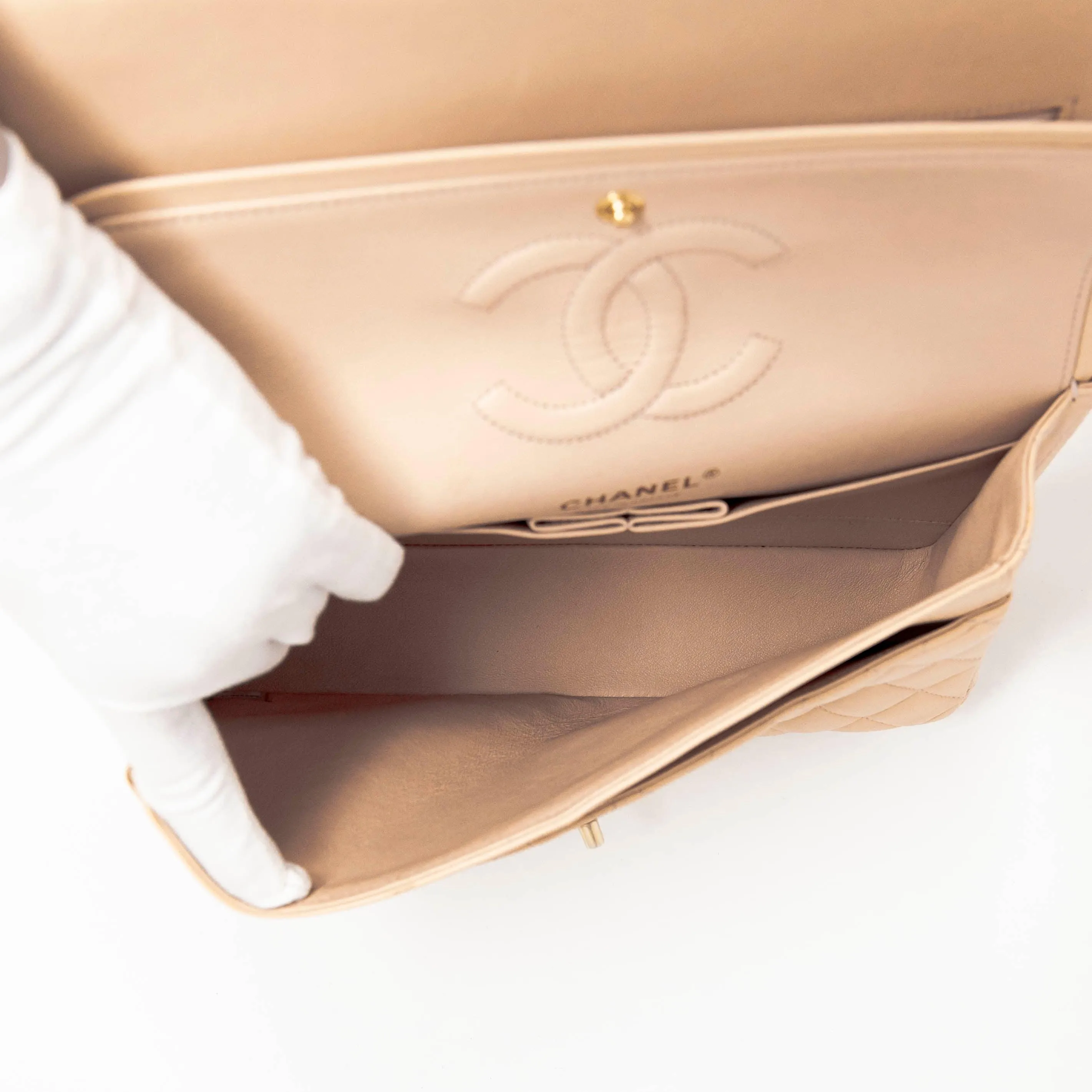 Chanel Beige Medium Classic Flap