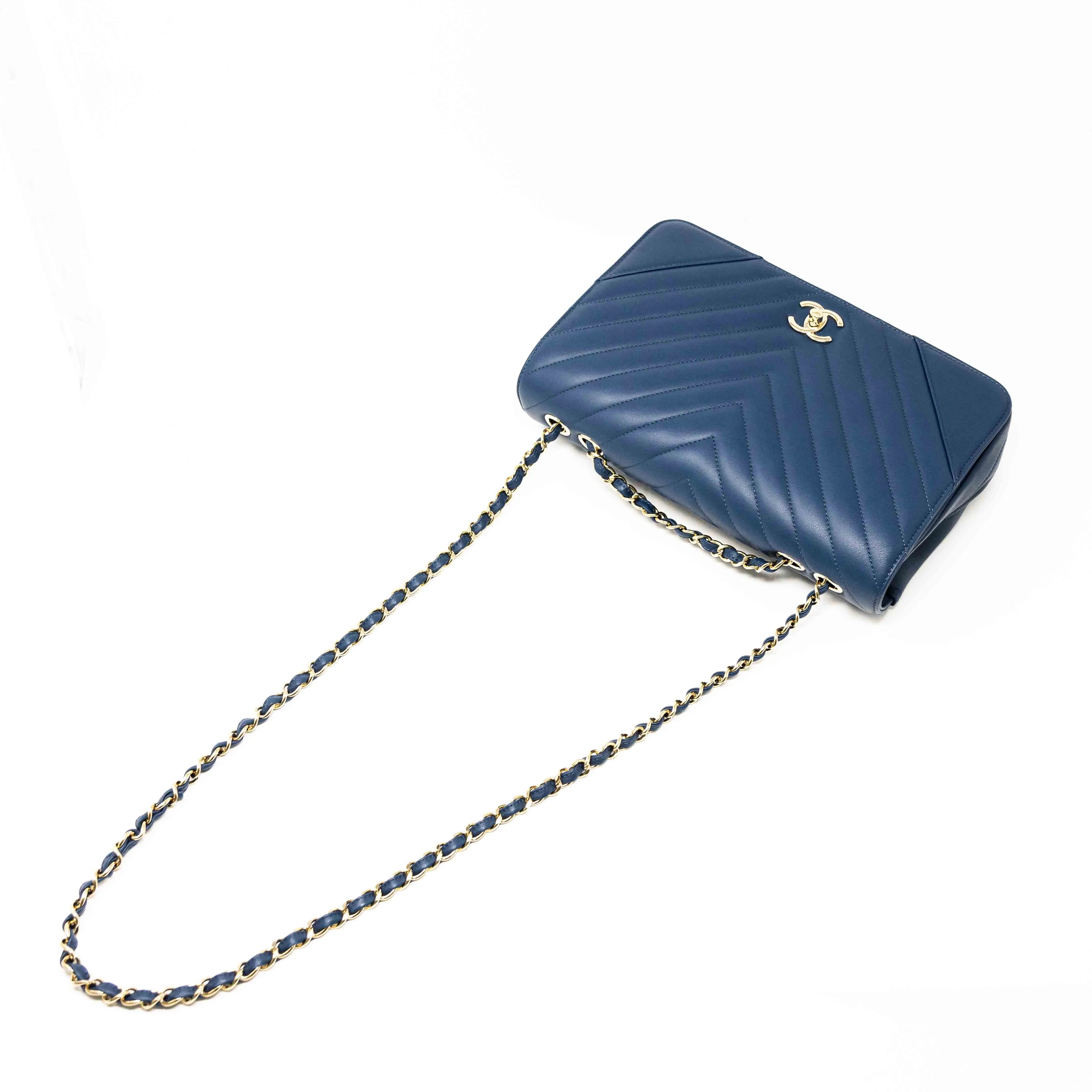 Chanel Blue Medium Statement Flap