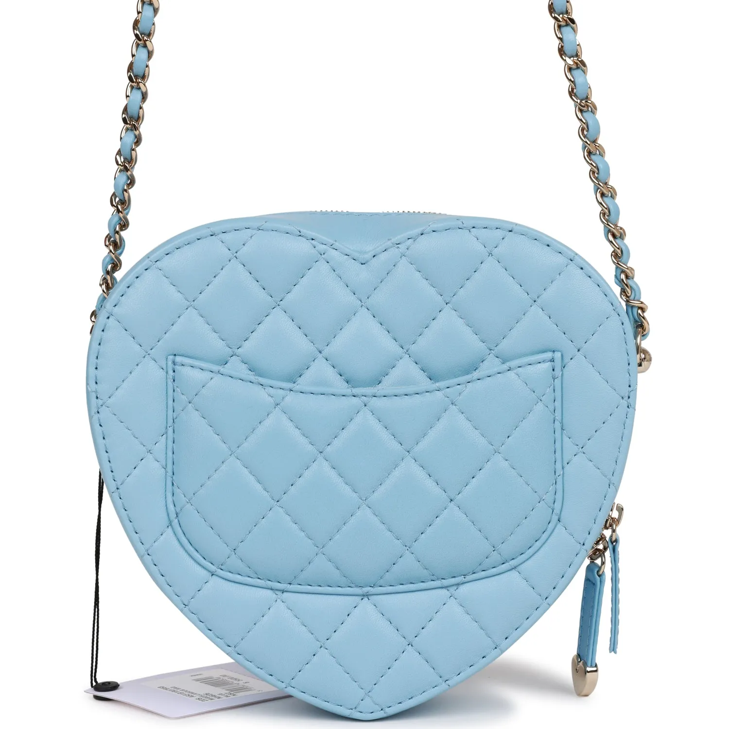 Chanel CC In Love Large Heart Bag Blue Lambskin Light Gold Hardware