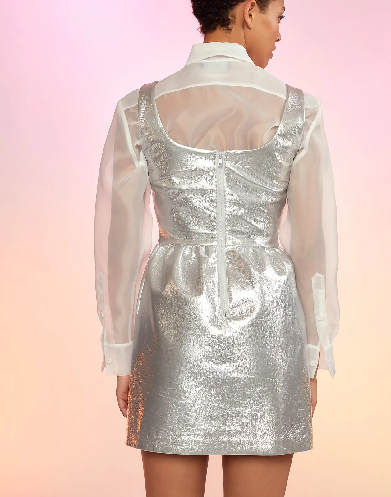 Chrome Vegan Leather Dress