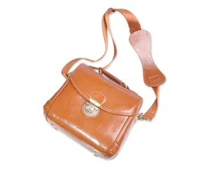 Classic DSLR Leather Shoulder Bag with Detatchable Strap - Light Brown