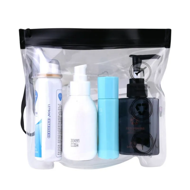 Clear Travel Toiletry Bag 20x20cm Waterproof Makeup Bags for Holiday Essentials 2pcs