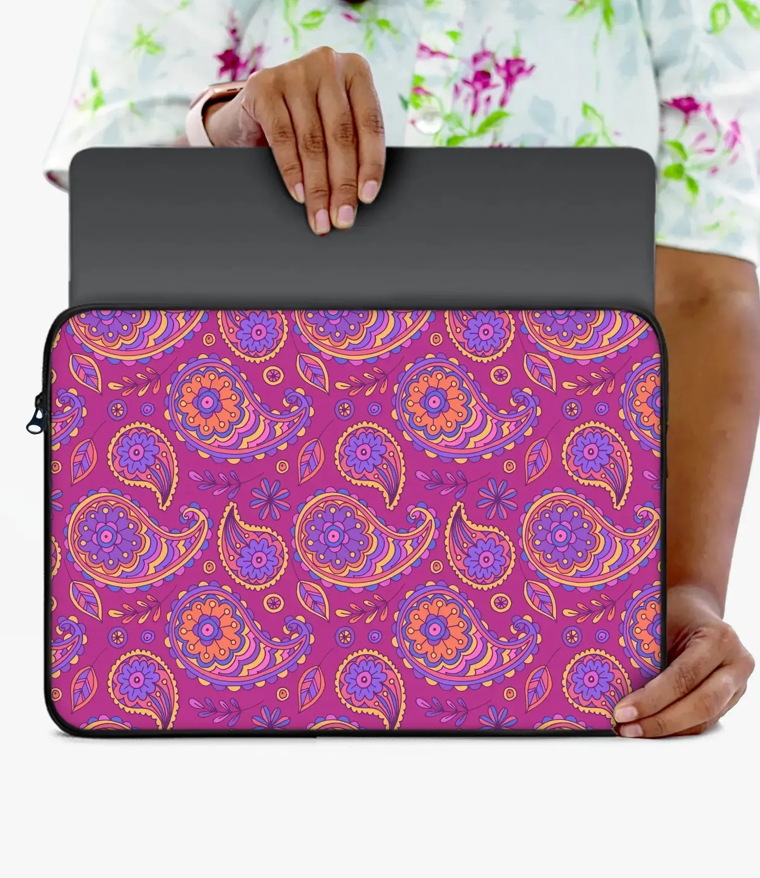 Colorful Paisley Pattern Laptop Sleeve