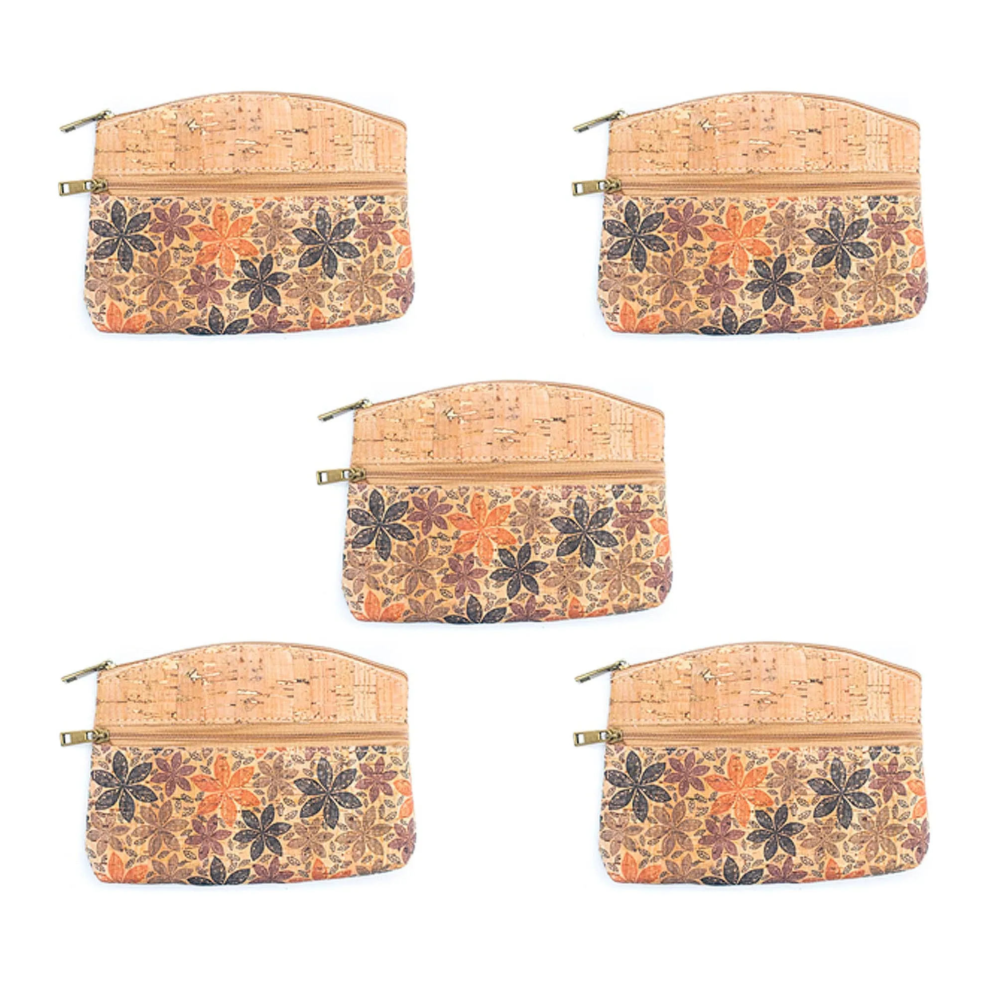 Cork zipper coin purse wallet for women(5units )BAGD-326