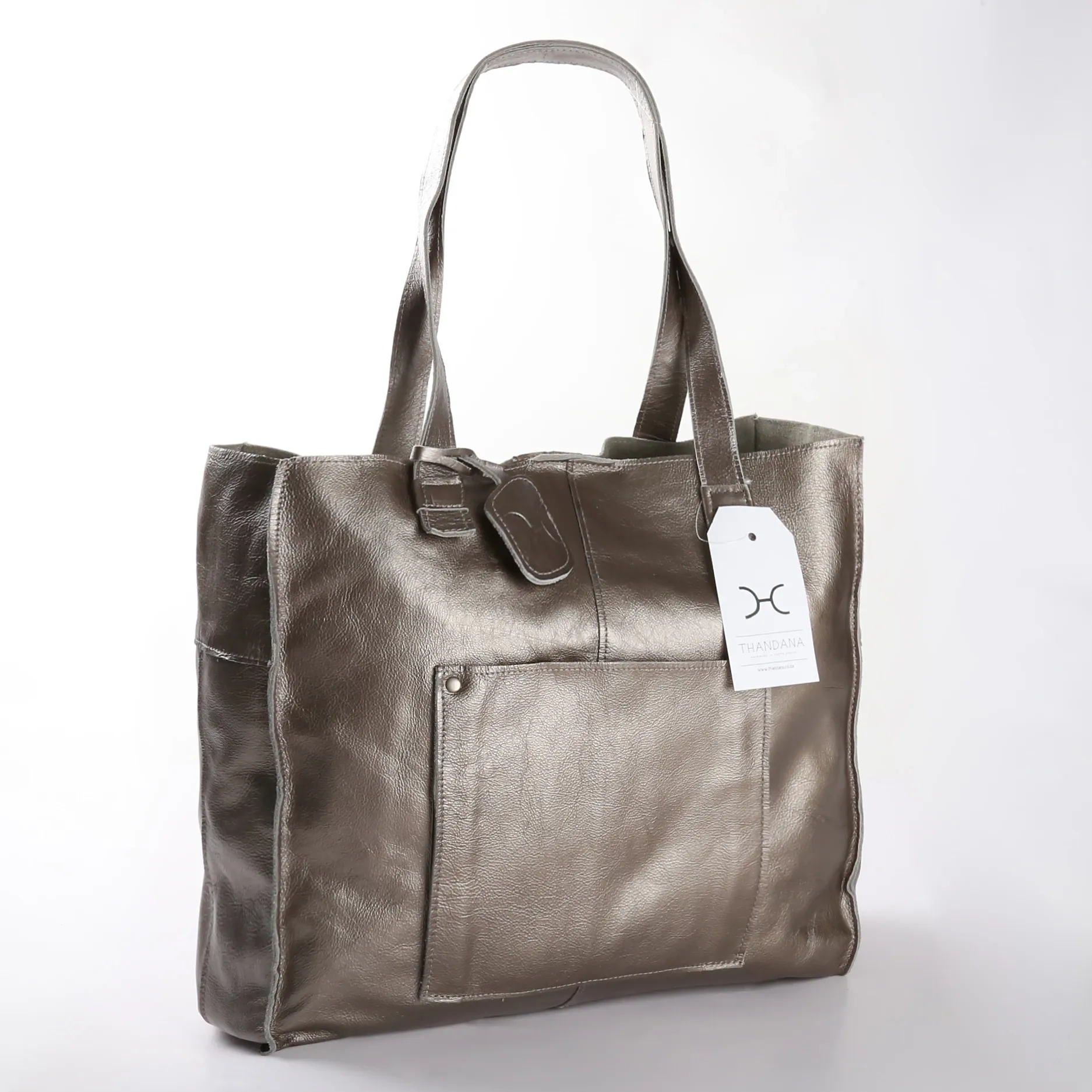 Corporate Laptop Tote Zipper Handbag Leather