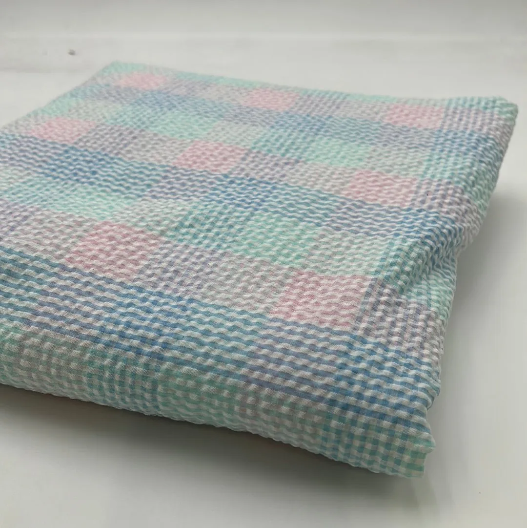 Cotton Blouse Weight, Blue & Pink Check (WDW1940)