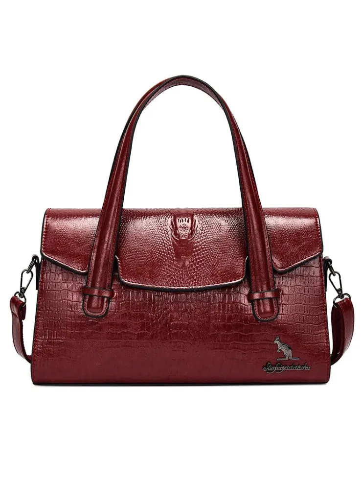 Crocodile Pattern Shoulder Slung Handbag