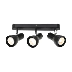 Curtis 3 Light Black Rail Bar Indoor Spotlight