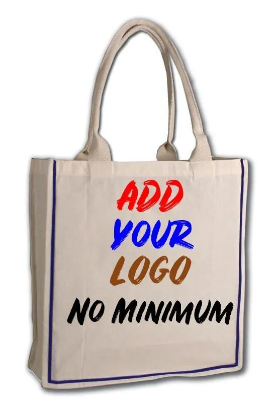 CUSTOM FANCY HANDLE 100% COTTON TOTE BAG