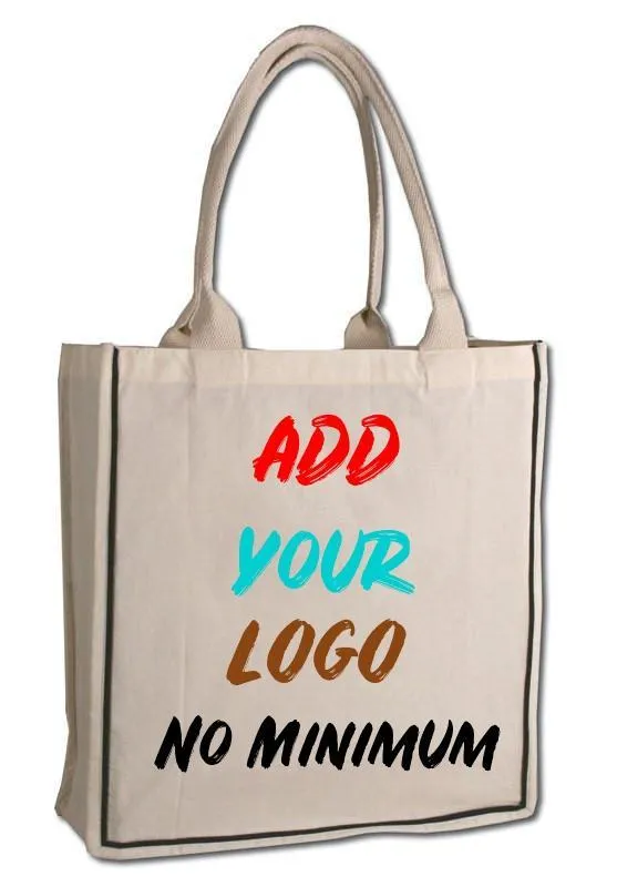 CUSTOM FANCY HANDLE 100% COTTON TOTE BAG