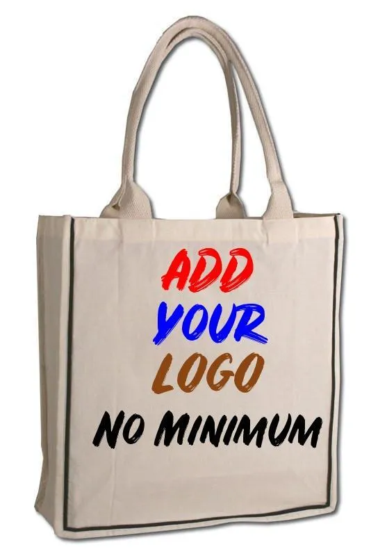 CUSTOM FANCY HANDLE 100% COTTON TOTE BAG