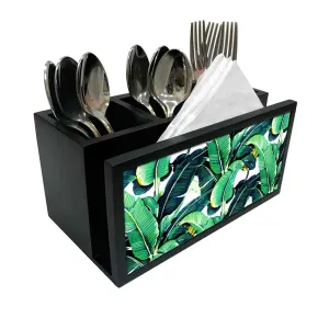 Cutlery Tissue Holder Napkin Stand -  Banana Leaf