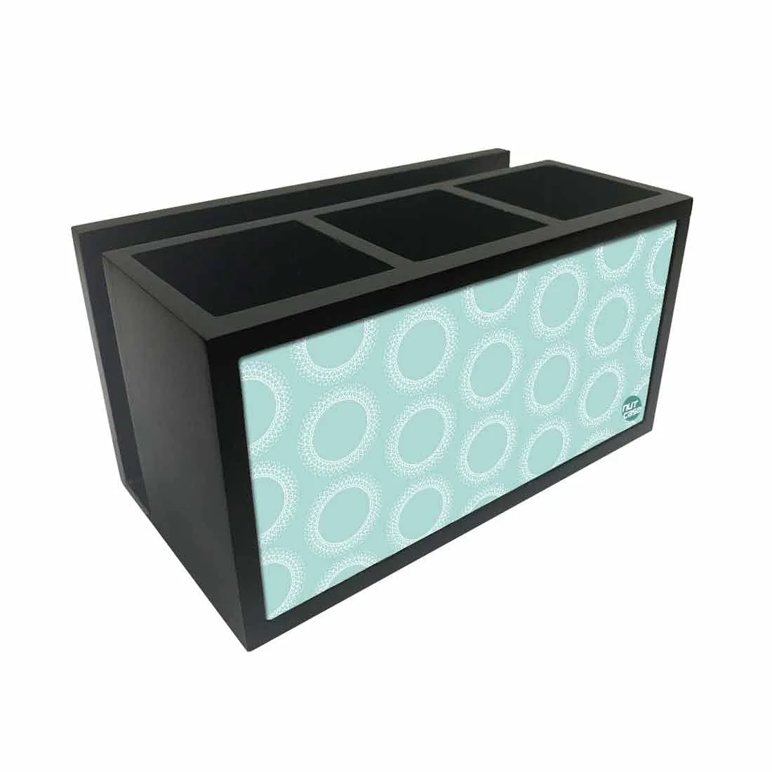 Cutlery Tissue Holder Napkin Stand -  Blue Circle Pattern