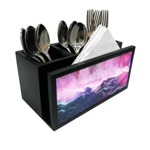 Cutlery Tissue Holder Napkin Stand -  Space Colorful Watercolor