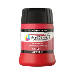 Daler-Rowney System3 Screen Printing Acrylic Colour - 250ml - (Black Cap)