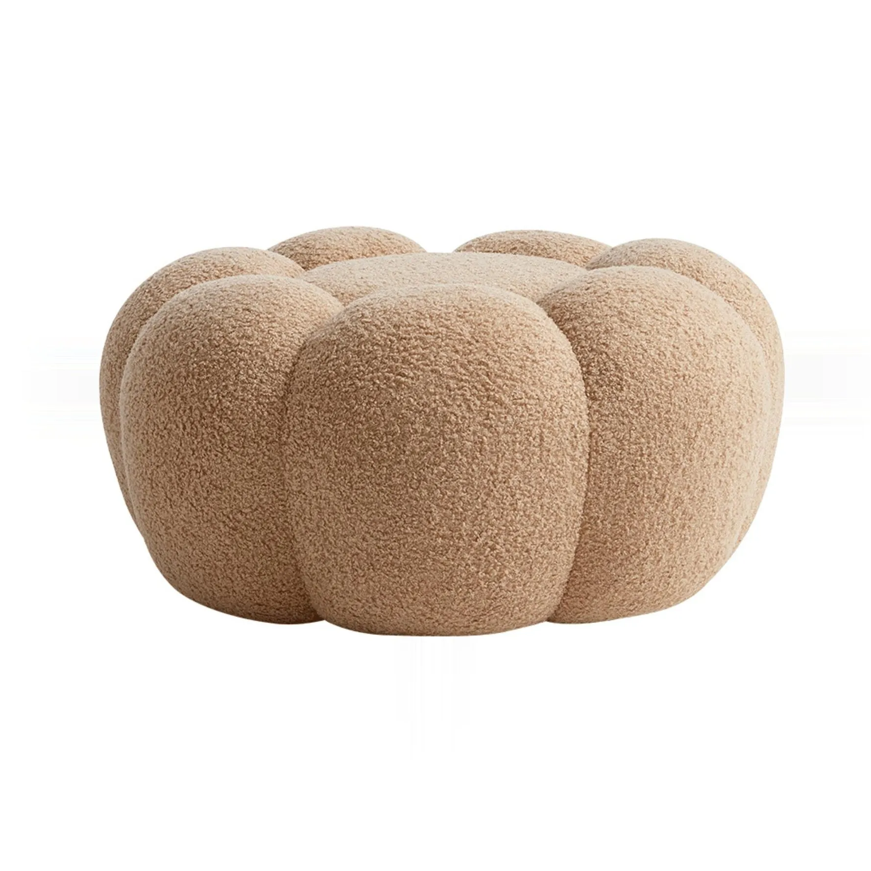 DEEPAK Velvet Pumpkin Chair with Ottoman