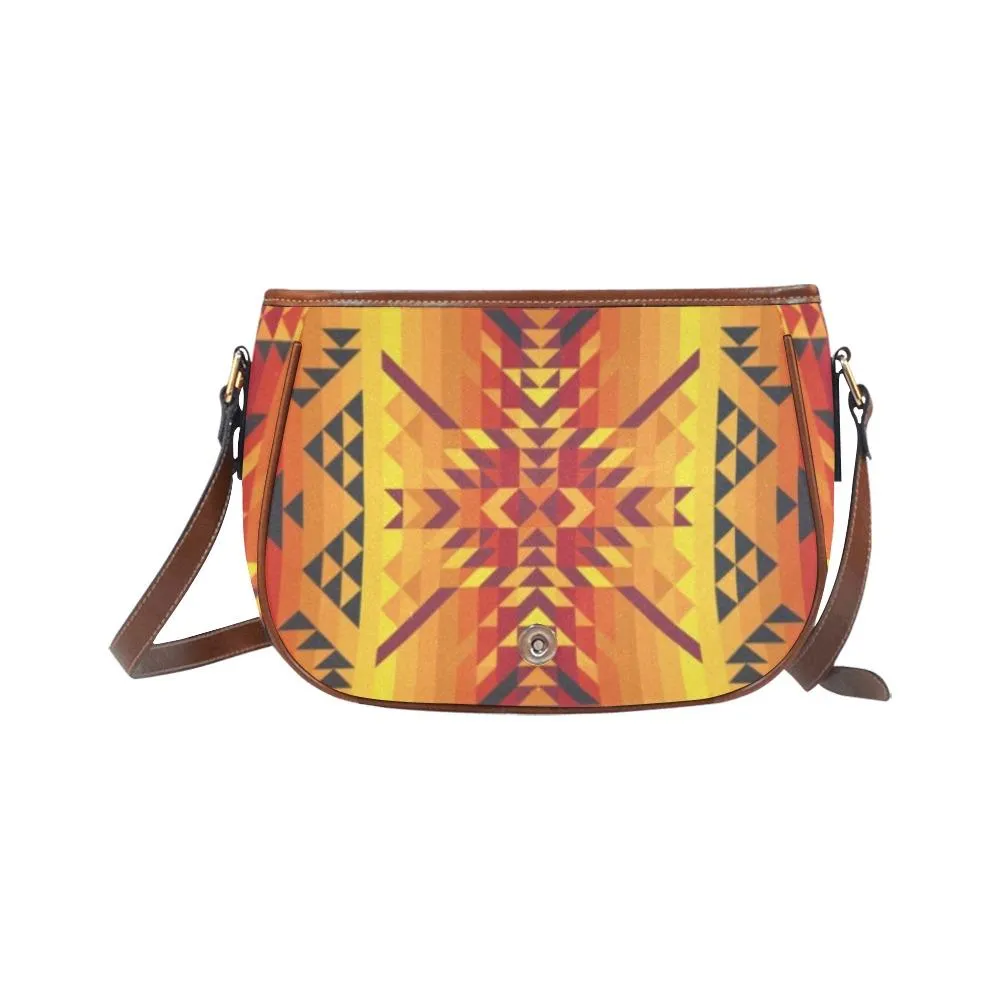 Desert Geo Yellow Red Saddle Bag/Large