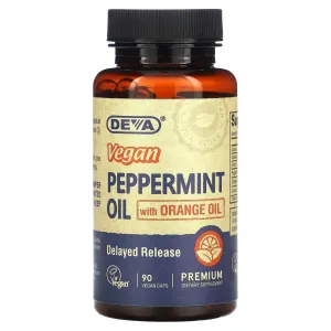 Deva Vegan Peppermint Oil with Orange Oil, 90 Vegan Capsules