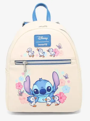 Disney Mini Backpack Stitch with Ducklings Floral Loungefly