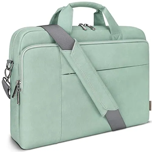 DOMISO 14 inch Laptop Bag Business Briefcase Water-resistant Notebook Messenger Shoulder Bag for 14" MacBook Pro/HP Stream 14 Chromebook 14/Lenovo IdeaPad ThinkPad/ASUS ZenBook, Mint Green