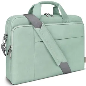 DOMISO 14 inch Laptop Bag Business Briefcase Water-resistant Notebook Messenger Shoulder Bag for 14" MacBook Pro/HP Stream 14 Chromebook 14/Lenovo IdeaPad ThinkPad/ASUS ZenBook, Mint Green