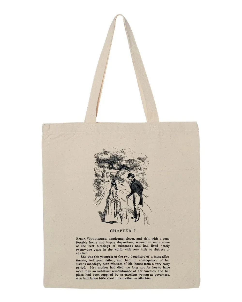 Emma by Jane Austen tote bag. Handbag with Emma book design. Book Bag. Library bag. Jane Austen Gift