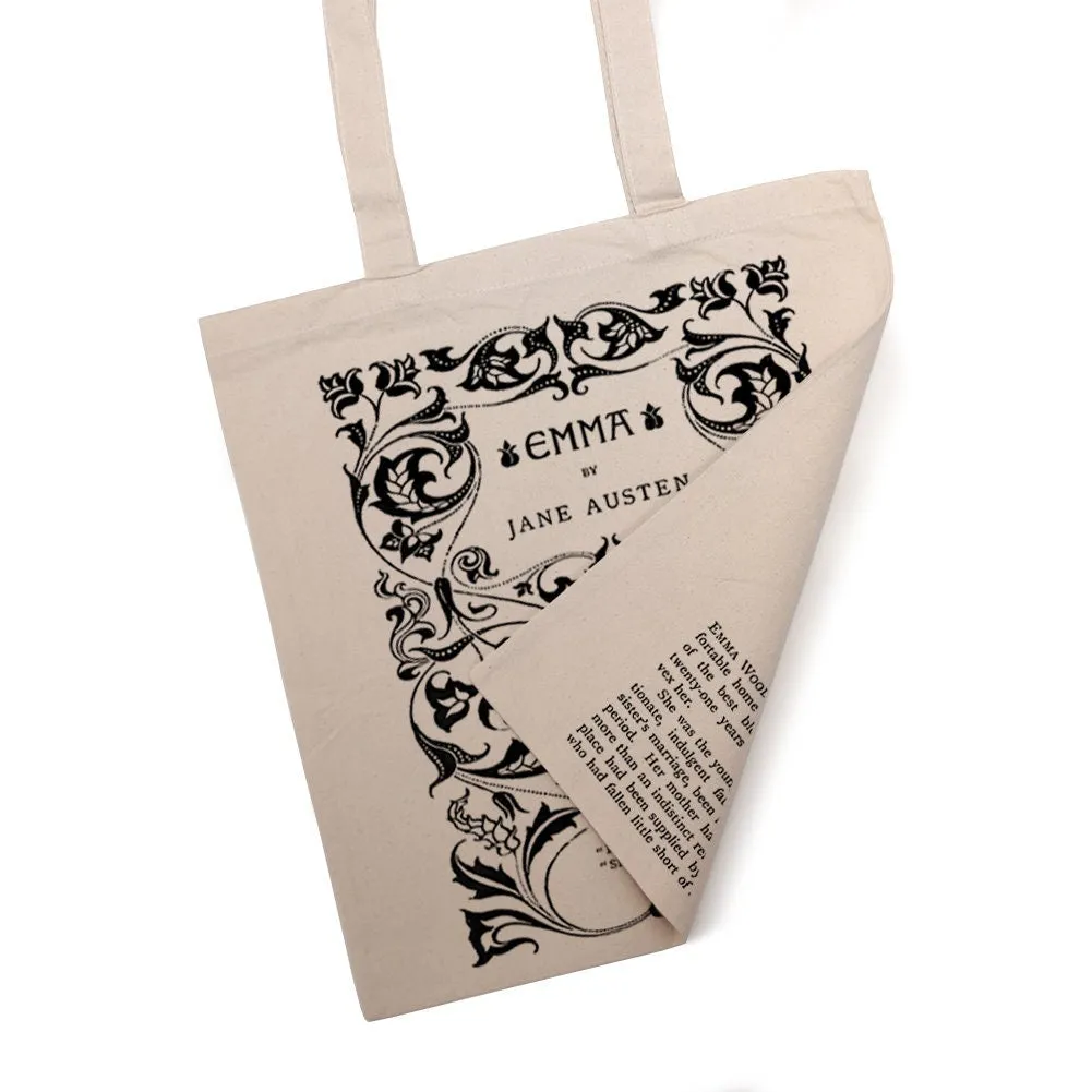 Emma by Jane Austen tote bag. Handbag with Emma book design. Book Bag. Library bag. Jane Austen Gift