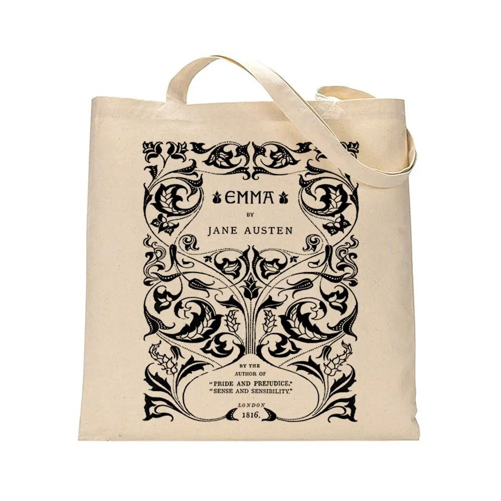 Emma by Jane Austen tote bag. Handbag with Emma book design. Book Bag. Library bag. Jane Austen Gift