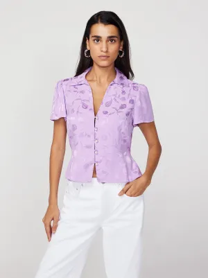 Evelyn Lilac Tulip Jacquard Top