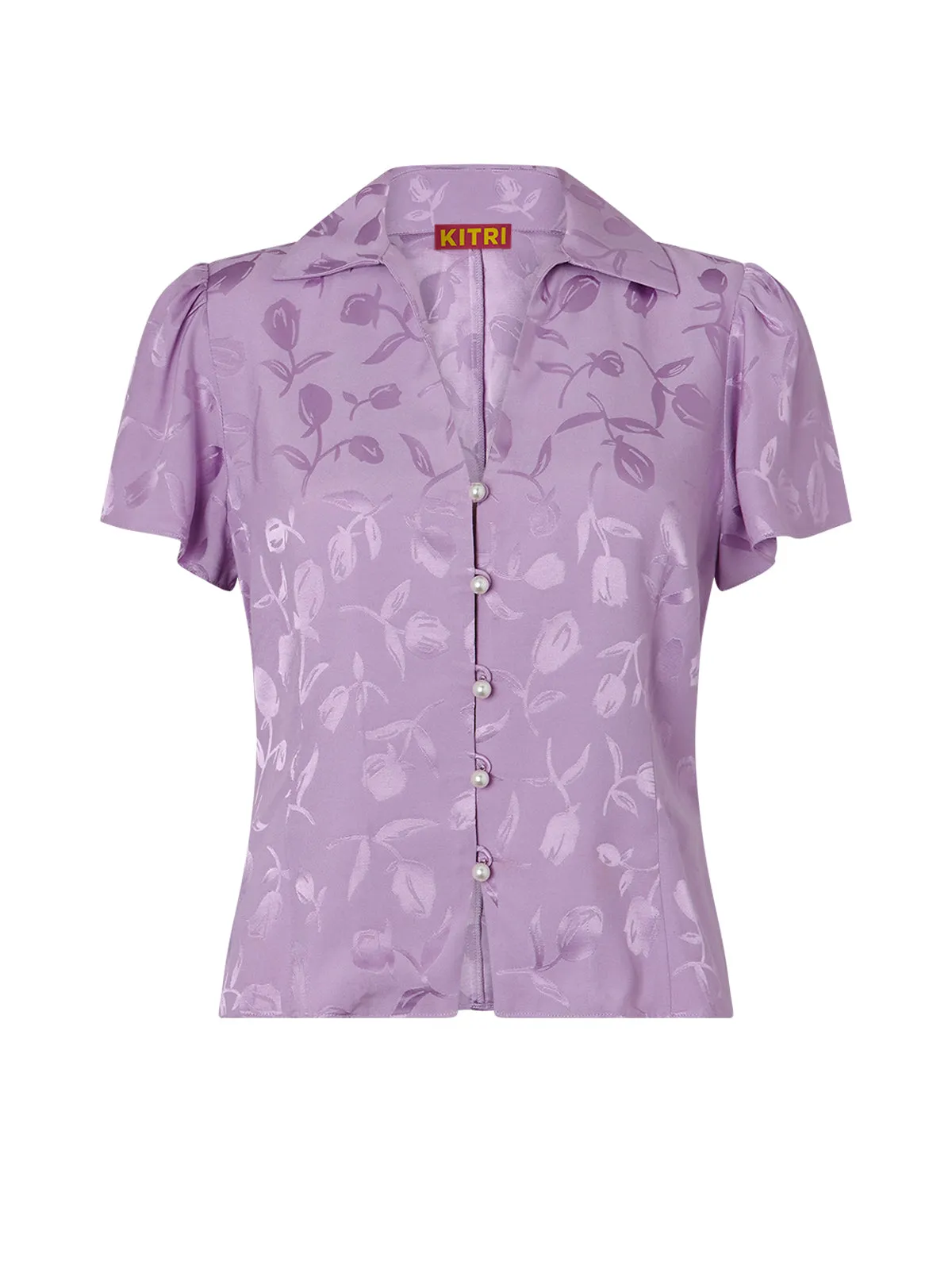 Evelyn Lilac Tulip Jacquard Top