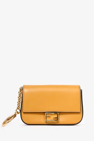 Fendi Mustard Yellow Nano Baguette Chain Bag