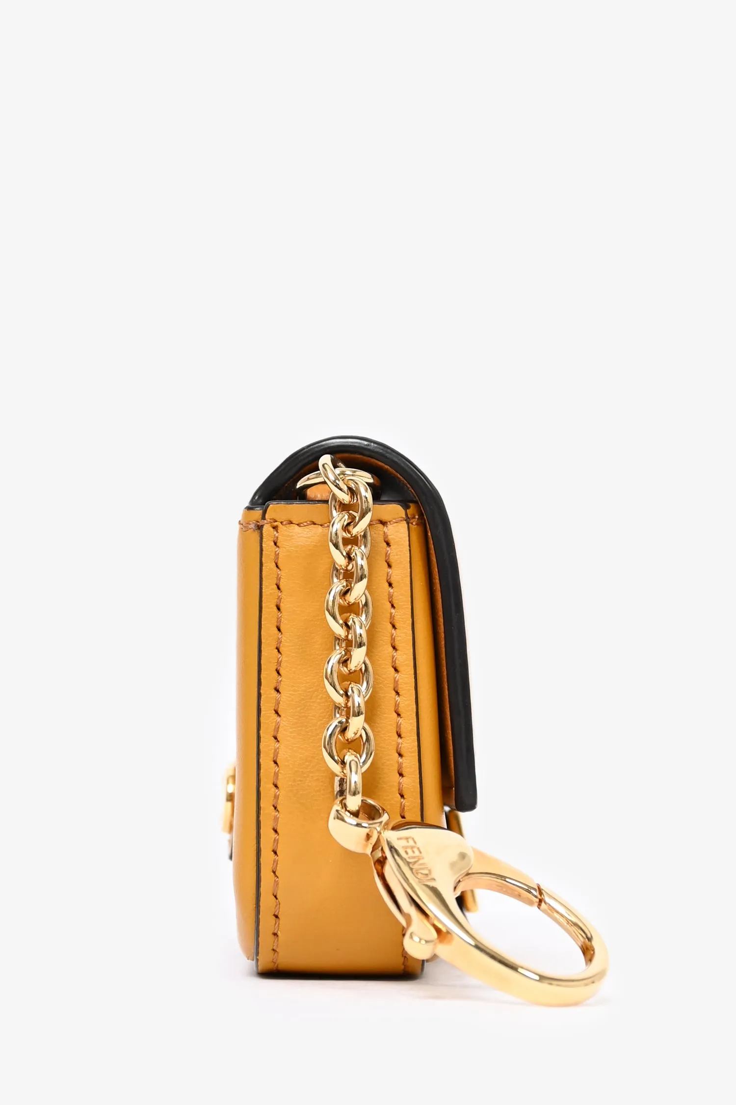 Fendi Mustard Yellow Nano Baguette Chain Bag