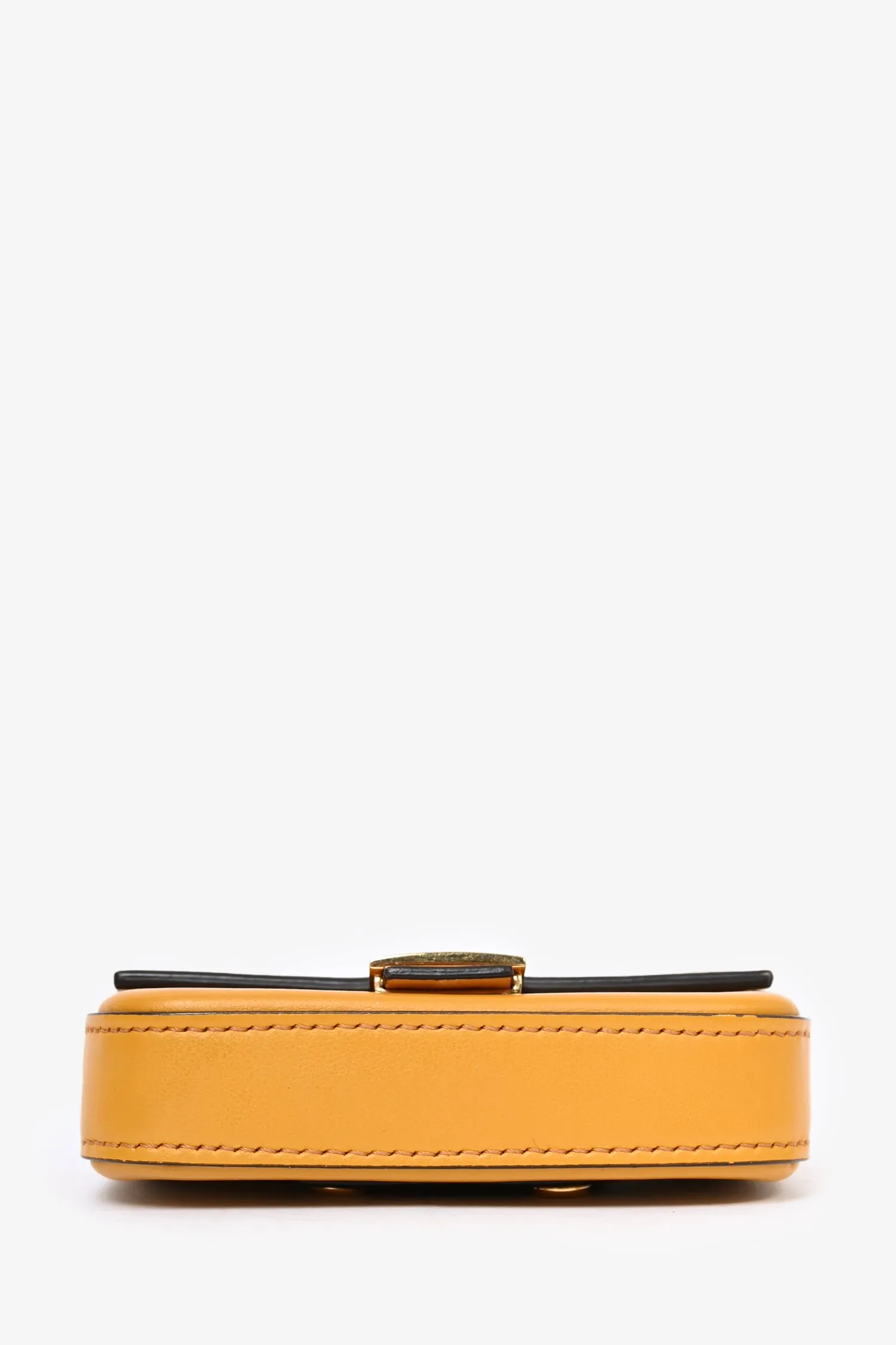 Fendi Mustard Yellow Nano Baguette Chain Bag