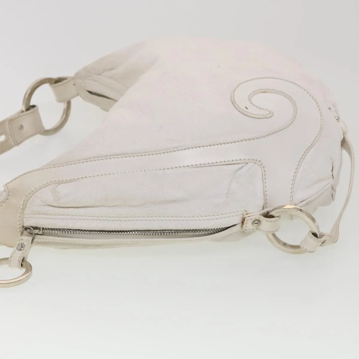 FENDI Shoulder Bag Leather White  am4051