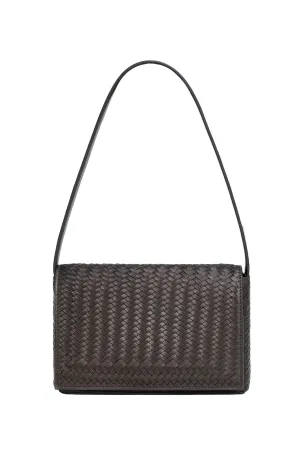 Front Flap Woven Shoulder Bag