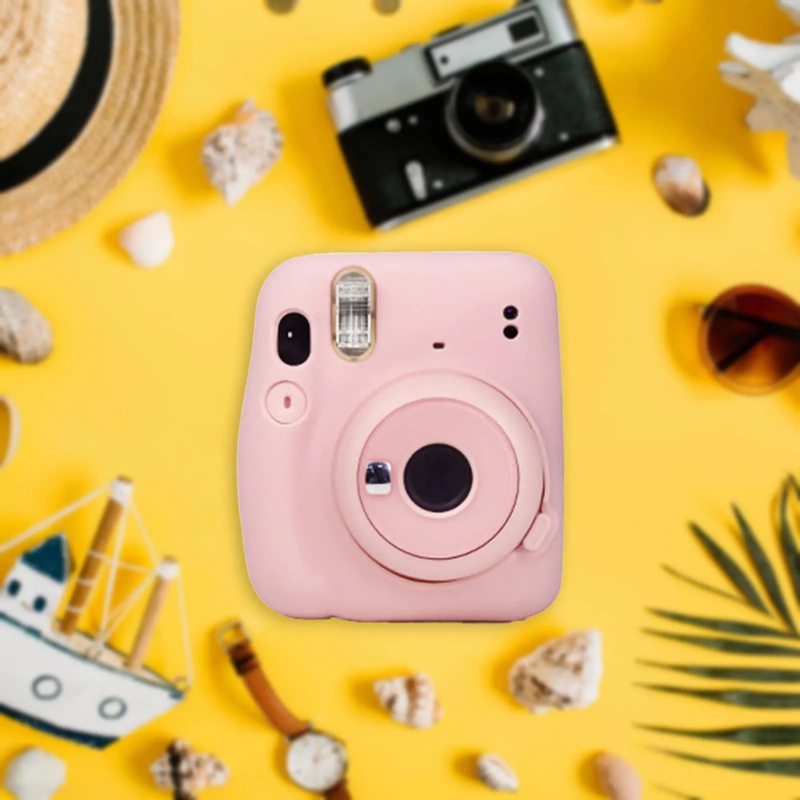 Fujifilm Instax Mini 11 | Silicone Case Instant Camera Cover with Adjustable Strap | Pink