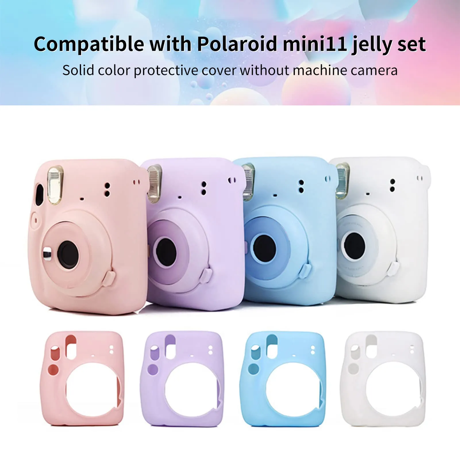 Fujifilm Instax Mini 11 | Silicone Case Instant Camera Cover with Adjustable Strap | Pink