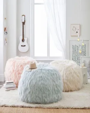 Furry Pouf | Beautiful Fur Pouf