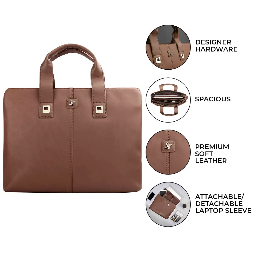 Georgia Collection | Leather Laptop Bag for Women | 100% Genuine Leather | Fits 15.5" laptops