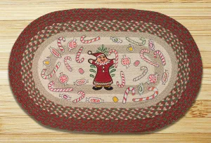 Gingerbread Santa Oval Patch Rug