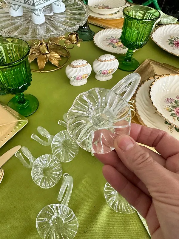 Glass Napkin Rings, Lily Flowers set of 6