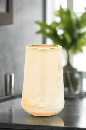 Gold Luster Hammered Glass Tumbler