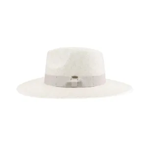 Grosgrain Bow Vegan Felt Hat in Oatmeal